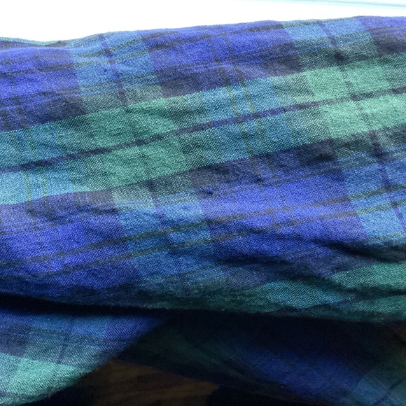 SON DE FLOR Classic Tartan Plaid 100% Linen Dress XL - Picture 6 of 6